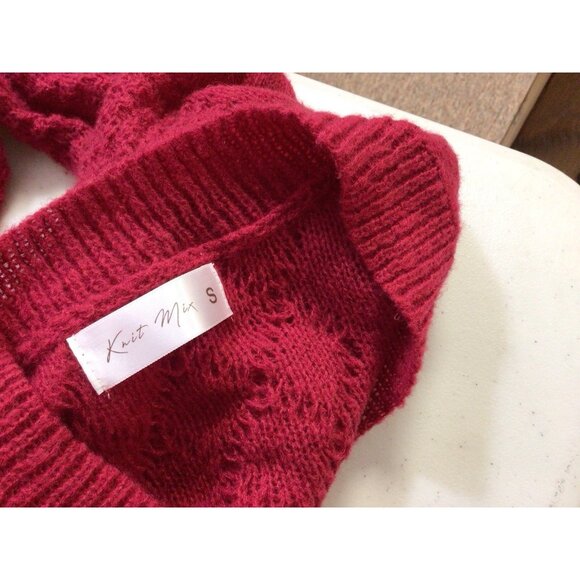 Red Knit Sweater Dress Womens Small - Picture 7 of 9